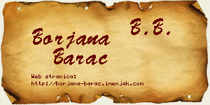 Borjana Barać vizit kartica
